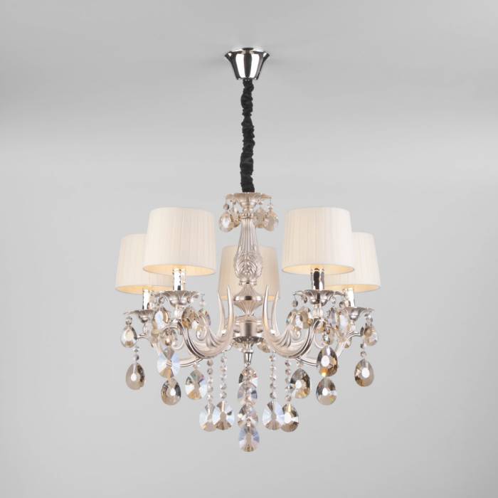 Купити Купити Купить Подвесная люстра с хрусталем Eurosvet Argenta 10098/5 серебро/тонированный хрусталь Strotskis Иве в Україні в Україні