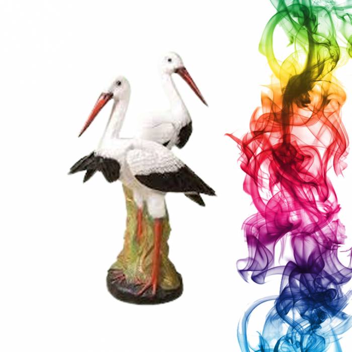 Садовая фигура купить Два аиста высота 88 см слива