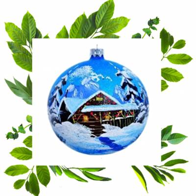 Новогодняя игрушка на елку &quot;Домик Деда Мороза&quot; 100 мм