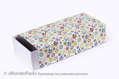 Коробочка Пикардия с цветочным рисунком белая