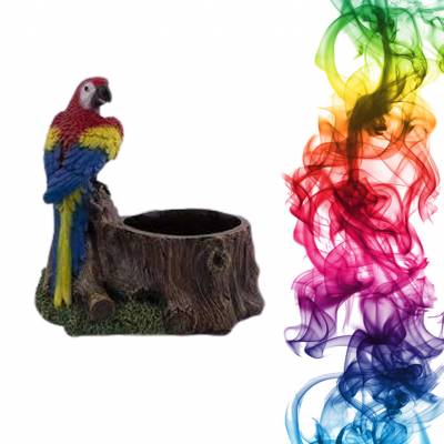 Садовая фигура купить Пень с попугаем высота 15 см Волопас