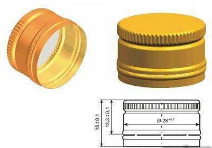 Купити Купити Купить алюминиевые колпачки с резьбой 28х18 мм Синий для винтовых бутылок Вилла в Україні в Україні