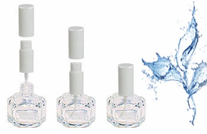 Флакон для косметики "Майя белая" 11 мл, пластмассовый распылитель и пластмассовая крышечка