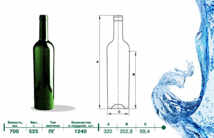 Купити Купити Бутылка стеклянная для спиртных напитков "Кроно"0.7 л  в Україні в Україні