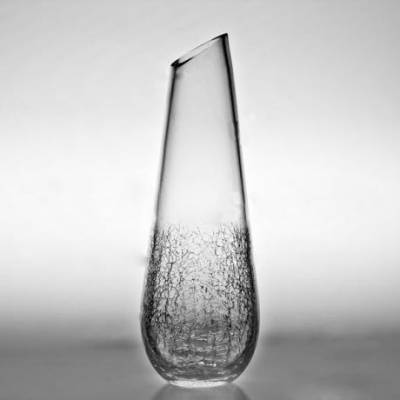 ВАЗА ДЛЯ ЦВЕТОВ, КОСОЙ СРЕЗ (30СМ, СТЕКЛО, РИС.КРАКЛЕ)