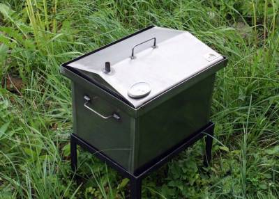 Коптильня для горячего копчения с крышкой &quot;Домик&quot; с термометром Катманду 