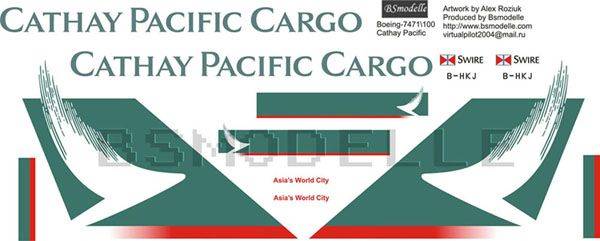Купити Купити Деколь Б-747 а.к. Cathay Pacific шелкография 1\100 в Україні в Україні