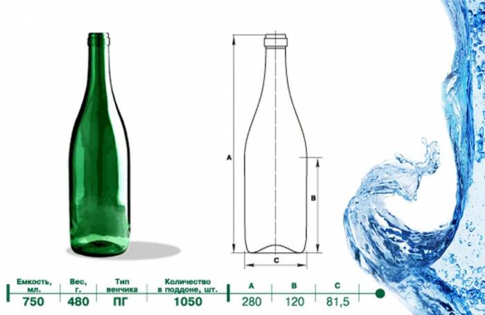Купити Купити Бутылка стеклянная для спиртных напитков "Болония"0.75 л  в Україні в Україні