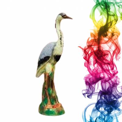 Садовая фигура купить Цапля высота 90 см персик