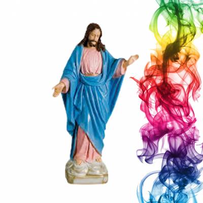 Садовая фигура купить Иисус высота 113 см яблоня