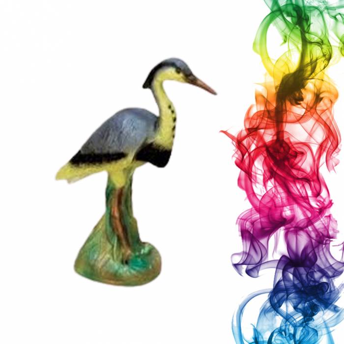 Садовая фигура купить Цапля высота 40 см мандарин