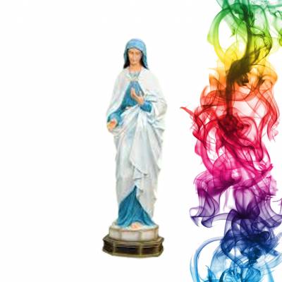 Садовая фигура купить Дева Мария высота 113 см сирень