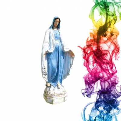 Садовая фигура купить Дева Мария высота 65 см груша