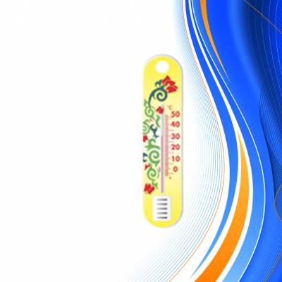 Термометр пластмассовый П-1 желтый с цветком