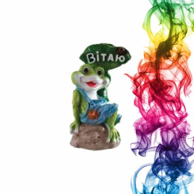 Садовая фигура купить Жаба вIтаю  высота 35 см персик