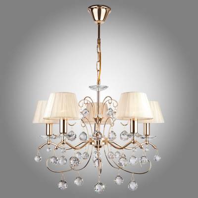 Купить Подвесная люстра с хрусталем Eurosvet Эстель 10058/5 золото/прозрачный хрусталь Strotskis Малькия