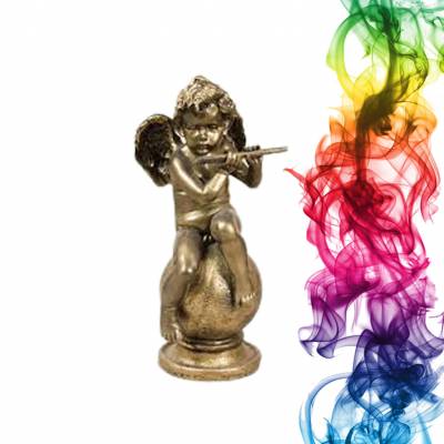 Садовая фигура купить Ангел с флейтой высота 65 см вишня