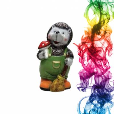 Садовая фигура купить Ежик с меттлой высота 29 см барбарис