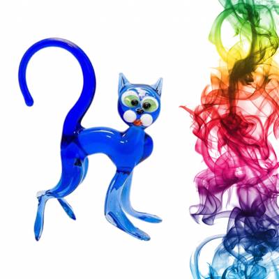 Стеклянная статуэтка Синий Кот Зеелисберг