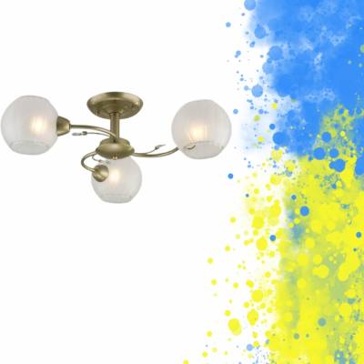 Купить Потолочная люстра со стеклянными плафонами Eurosvet Jeanne 30146/3 перламутровое золото Дегания