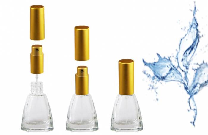 Флакон для духов из стекла "Диана золотистая" 5 мл с металлическим распылителем и колпачком