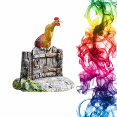 Садовая фигура купить Петух у забора высота 48 см Рак