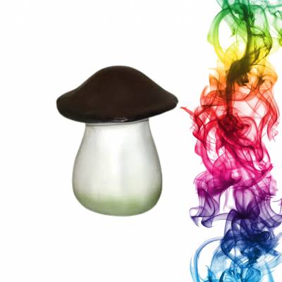 Садовая фигура купить Грибочек белый высота 19 см персик