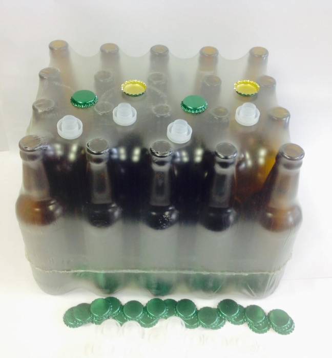 Набор бутылка пивная с двумя видами пробки Бравар