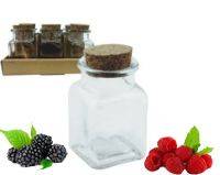 Банка квадратная с корковой пробкой 125мл Базилик 