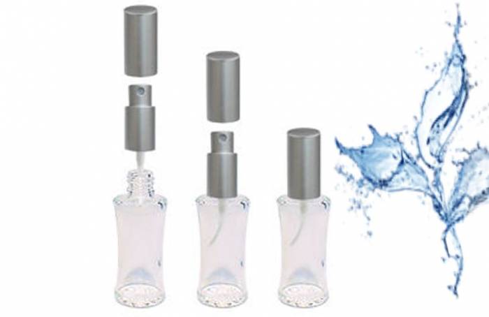 Флакон стеклянный "Муза серебристая" 10 мл, колпачок и распылитель из металла