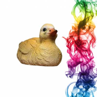 Садовая фигура купить утенок высота 9 см лимон