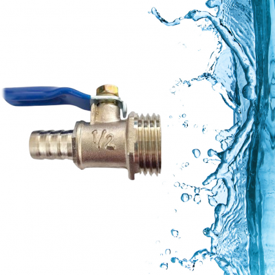 Кран зливний нікельований, різьба 1/2 тато трубка 10 мм Юпитер