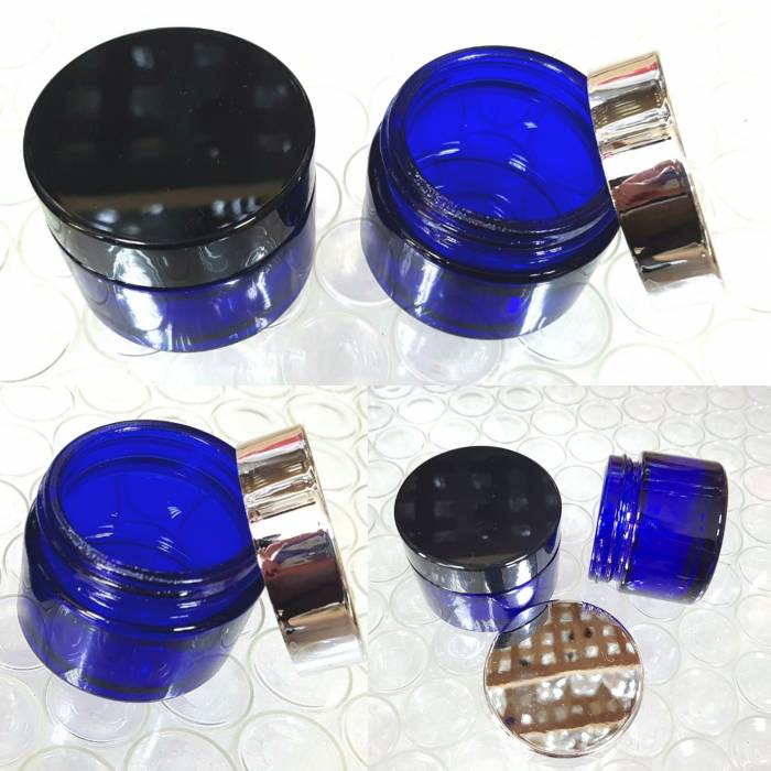 Косметическая баночка из синего стекла Харт 50 мл 1