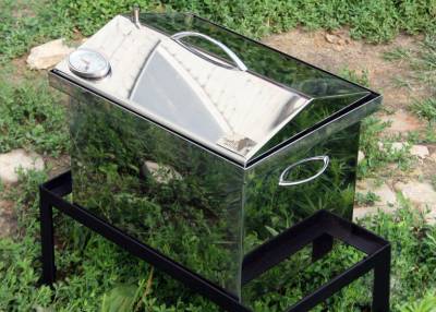 Коптильня для горячего копчения с крышкой &quot;Домик&quot; из нержавеющей стали с термометром Коломбо