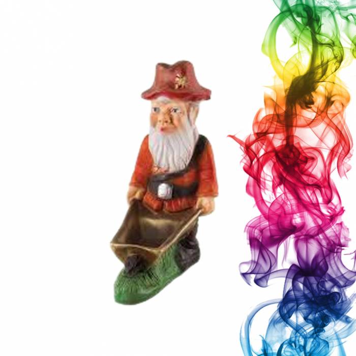 Садовая фигура купить Гном с тачкой высота 80 см киви