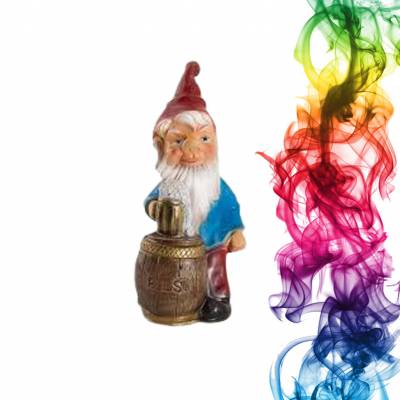 Садовая фигура купить Гном с пивом высота 80 см калина