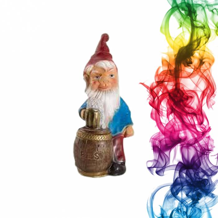 Садовая фигура купить Гном с пивом высота 80 см калина